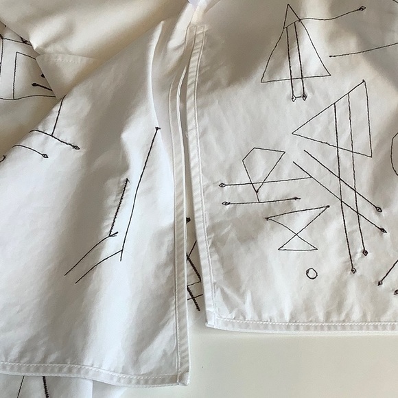 Lafayette 148 New York White with Black Design Tunic - Picture 11 of 11